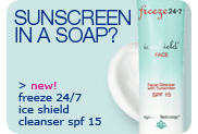 sunscreen in a soap? new freeze 24/7 ice shield cleanser spf 15